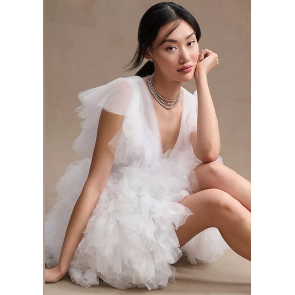 Anthropologie Mac Duggal A-line Tulle Mini Dress